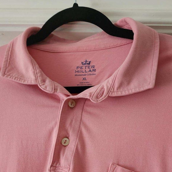 Peter Millar Mountainside Solid Pink Men’s Polo XL - Picture 1 of 3